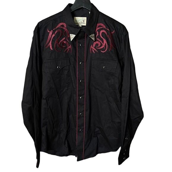 Roper Guitar Button Down Shirt Large - Picture 1 of 5